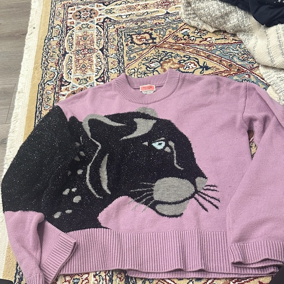 kate spade Lavender and Black Panther Sweater